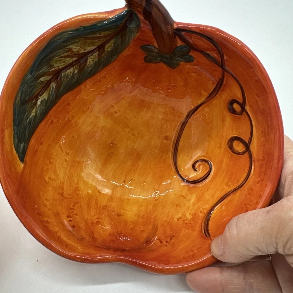 Ceramica Classica Venetian Tabletops Unlimited Pumpkin Bowl Hand Crafted Painted